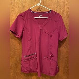 Maroon scrub top